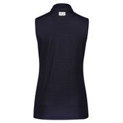 Womens Sleeveless Geometric Polo - Black