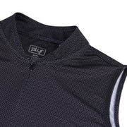 Womens Sleeveless Geometric Polo - Black