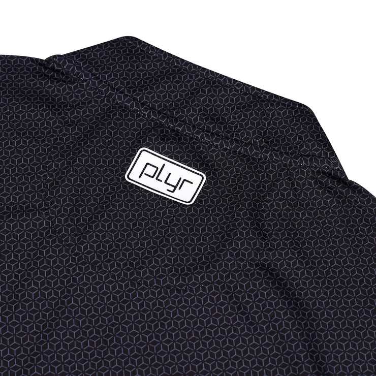 Womens Sleeveless Geometric Polo - Black