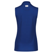Womens Sleeveless Geometric Polo - Navy