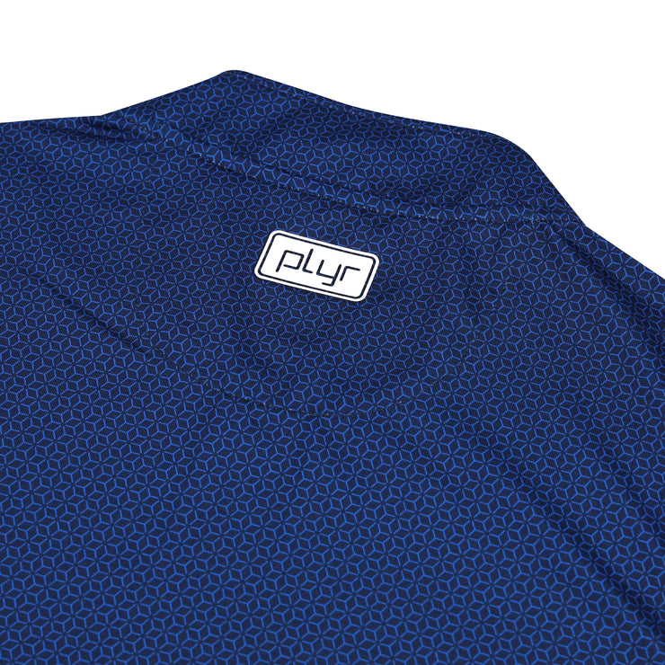 Womens Sleeveless Geometric Polo - Navy