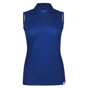 Womens Sleeveless Geometric Polo - Navy