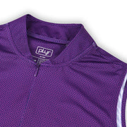 Womens Sleeveless Geometric Polo - Purple
