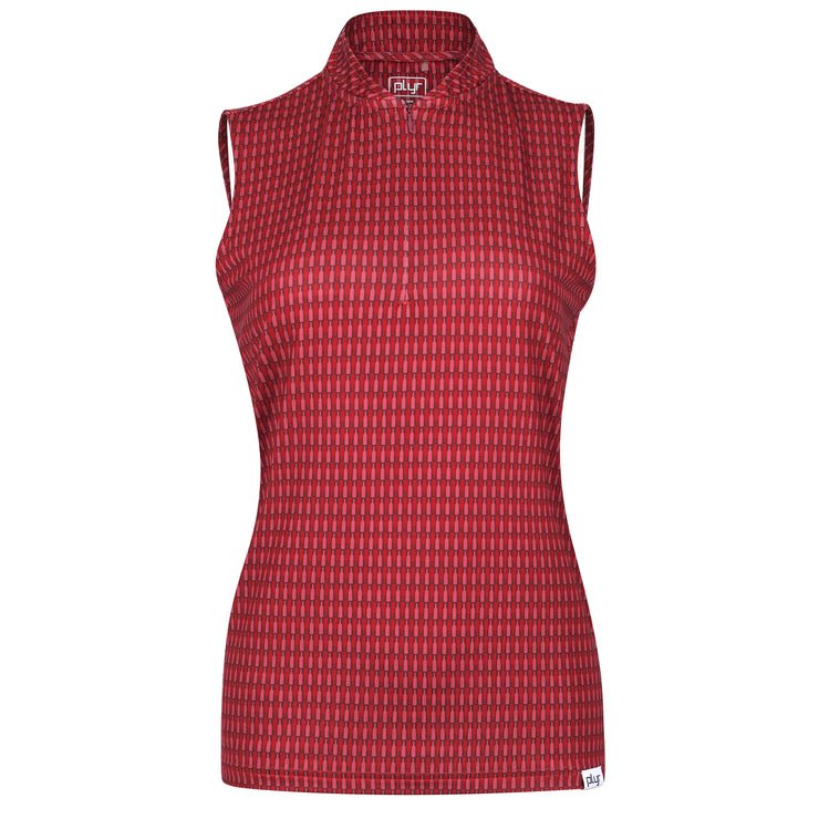 Womens Sleeveless Merlot Polo