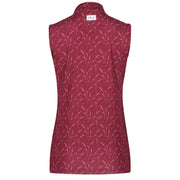 Womens Sleeveless Prairie Wheat Polo - Maroon