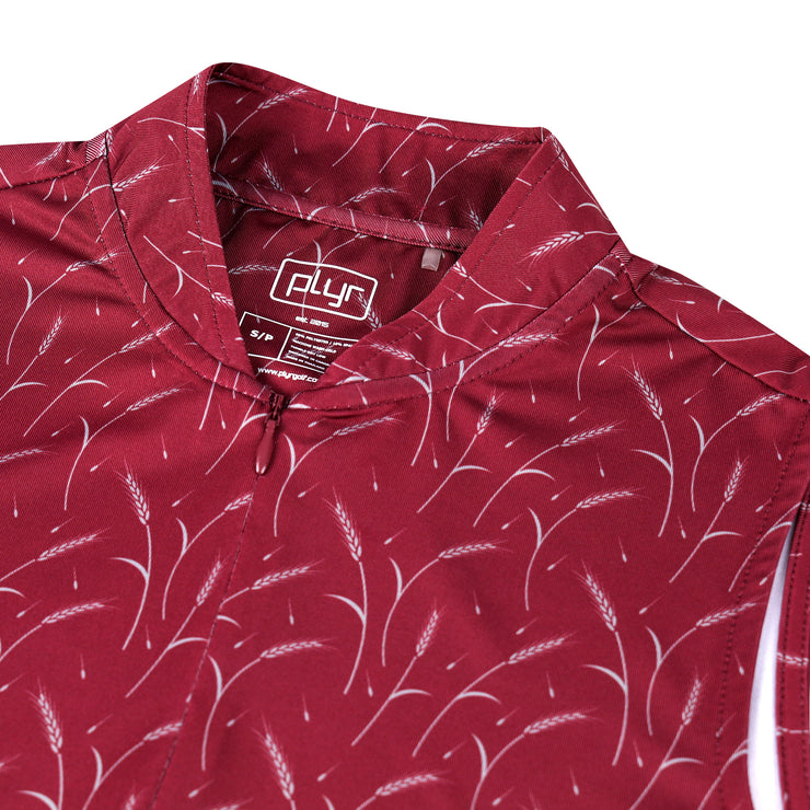 Womens Sleeveless Prairie Wheat Polo - Maroon