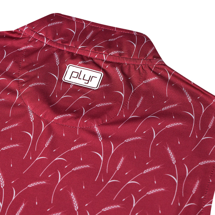 Womens Sleeveless Prairie Wheat Polo - Maroon