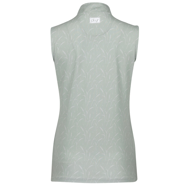 Womens Sleeveless Prairie Wheat Polo - Sage Green