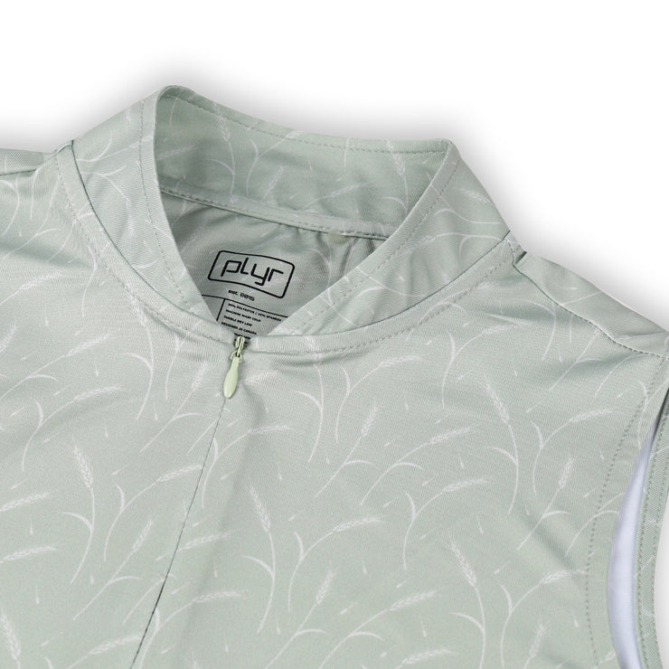 Womens Sleeveless Prairie Wheat Polo - Sage Green