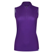 Womens Sleeveless Geometric Polo - Purple