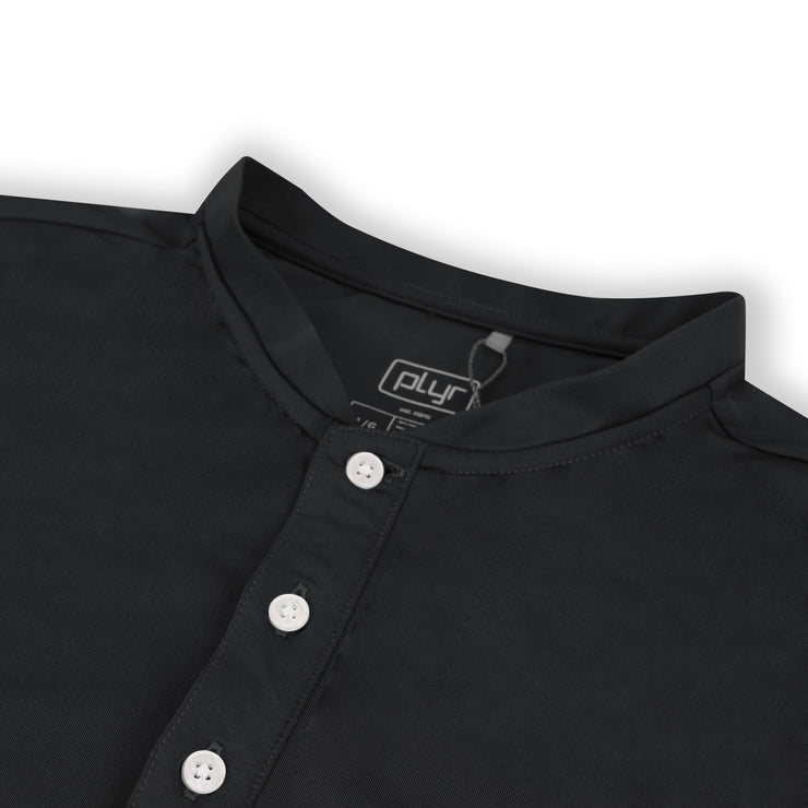 Statement Blade Collar Polo - Black