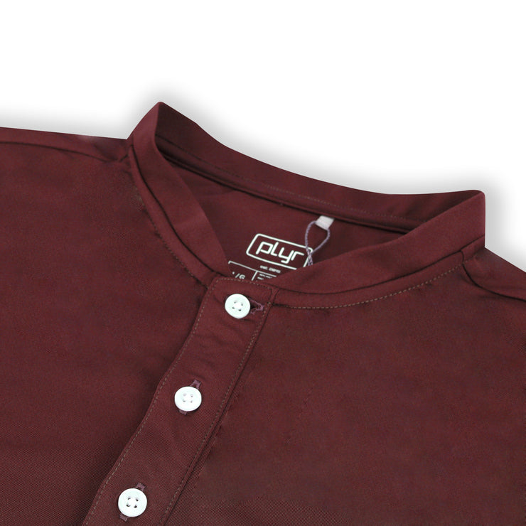 Statement Blade Collar Polo - Maroon