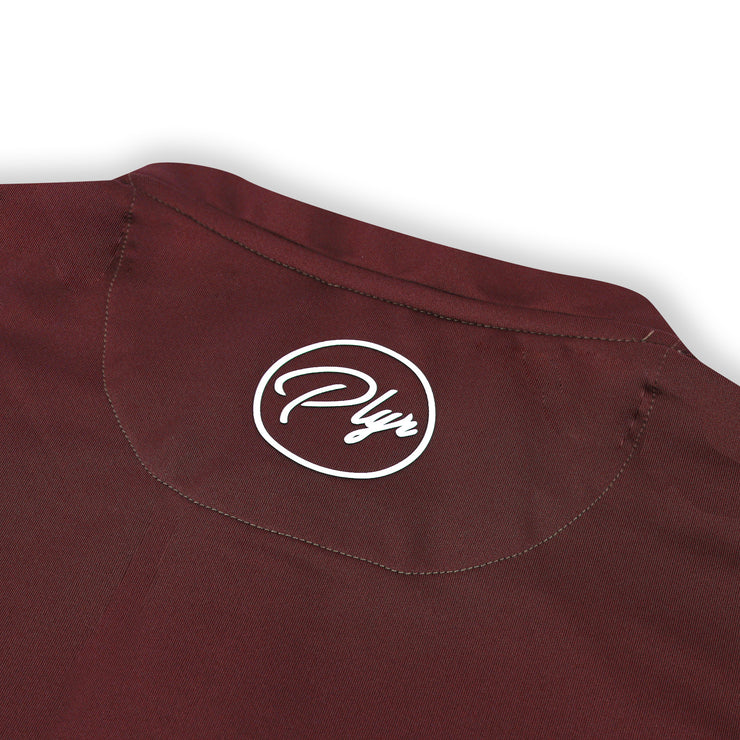 Statement Blade Collar Polo - Maroon