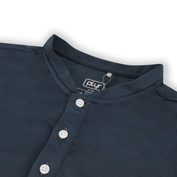 Statement Blade Collar Polo - Navy