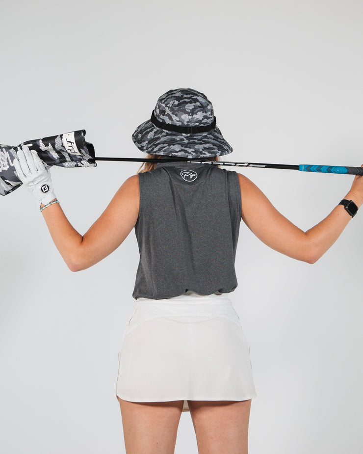 Sleeveless Polo - Charcoal