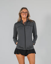 Women's Etiquette Full Zip - Heather Charcoal (Small only)