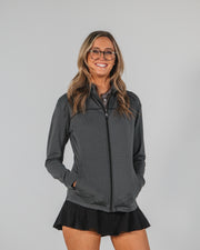 Women's Etiquette Full Zip - Heather Charcoal (Small only)