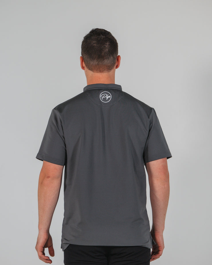 Statement Blade Collar Polo - Charcoal